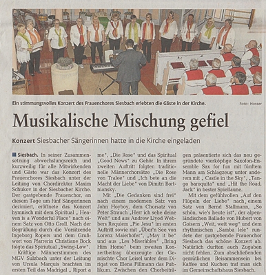 Konzert MGV/Frauenchor Siesbach Juni 2016